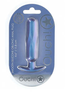 Ouch: Ouch Oblong Anal Plug 4.6" Metallic Blue