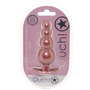 Ouch: Ouch Beaded 4.6" Anal Plug Rose Gold