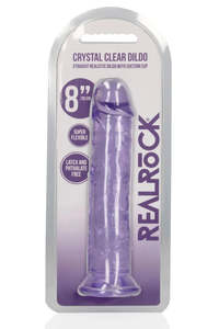 Realrock: Realrock Clear Purple Dildo 8"