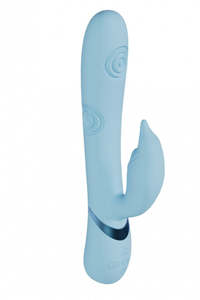 Vive Pallina Rechargeable VIbrating and Tapping Beads Rabbit Blue