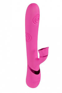 Vive Fiore Rechargeable Air Wave VIbrating and Tapping Rabbit Pink