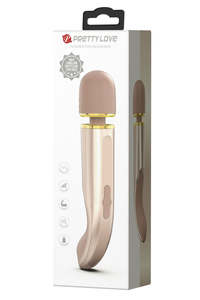 Wand Vibrators: Pretty Love Interesting Wand Massager Vibe BI-014808-2 Gold