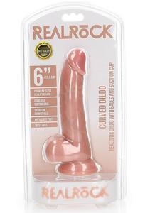 Realrock 6" Cock With Balls - Regular Curved - Flesh