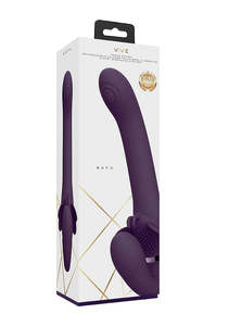 Strap On: Vive Satu Rechargeable Pulse-Wave Strapless Strapon - Purple