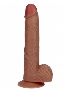 Realrock 9" Vibrating Cock With Balls - Regular Straight - Tan