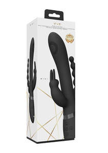 Vive Rini Pulse-Wave Triple Motor Rabbit - Black