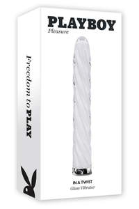 Playboy In A Twist Glass Vibrator