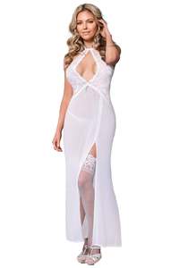 Other Lingerie: Exposed Pure Bliss Keyhole Gown and G-Set L/XL B562