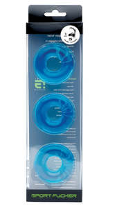 Sport Fucker Chubby Cockrings 3 Pack Blue