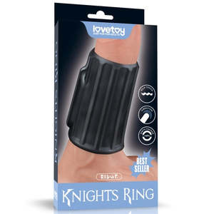 Cock Rings: Lovetoy Knights Vibrating Ridge Knights Ring Black