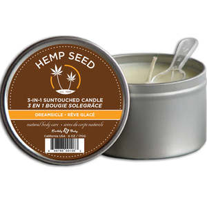 Lubes Essentials: Earthly Body 3-in-1 Hemp Seed Dreamsicle Massage Candle 6oz