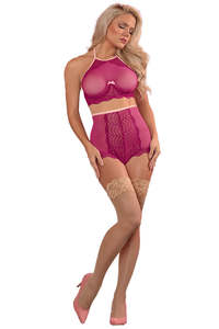 Bra Sets: Exposed Bliss Bralette and Panty Set Cranberry L/XL M135