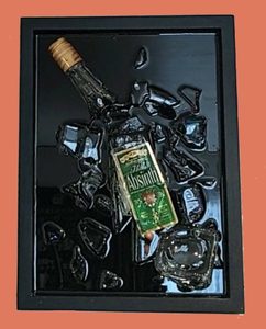 Smashed Absinthe Bottle Art