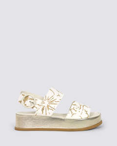 Sandal - Wedge: WASSARO ALMOND/GOLD