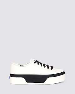 Keds: TRIPLE UP LEATHER WHITE/BLACK