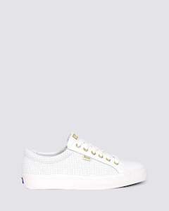 JUMP KICK LEATHER PERFORATED WHITE/GOLD