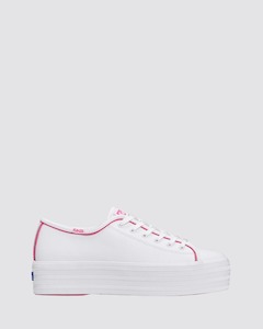 TRIPLE UP LEATHER POP BINDING WHITE/FUCHSIA