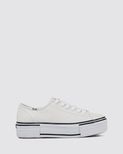 Keds: TRIPLE UP LEATHER BUMPER FOXING WHITE