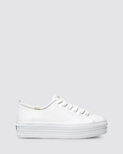 Keds: TRIPLE UP WHITE LEATHER