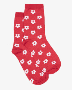 RED FLOWER SOCKS