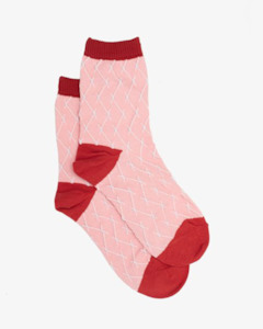 GRID PINK AND RED SOCKS