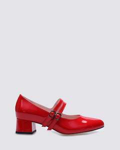 HOPE MARYJANE HEELS RED PATENT LEATHER