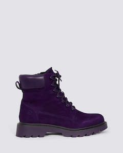 25909 COMBAT BOOTS PURPLE LEATHER