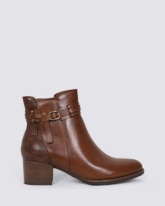25343 ANKLE BOOTS COGNAC LEATHER