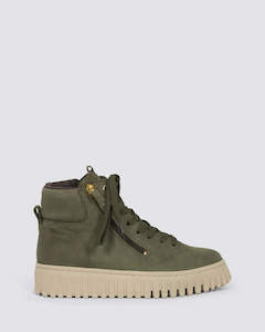 Womens Boots: 25206 ANKLE BOOTS OLIVE LEATHER