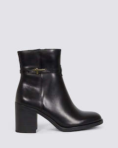 Womens Boots: 25319 ANKLE BOOTS BLACK LEATHER