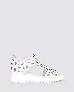Womens Wedges: JELODYS SANDALS WHITE LEATHER