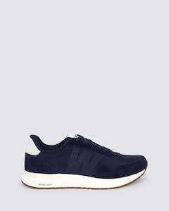 Woden: NORA NATURAL SOFT SNEAKERS NAVY