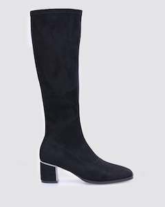 Womens Boots: JIGGLE KNEE HIGH BLACK MICROFIBRE