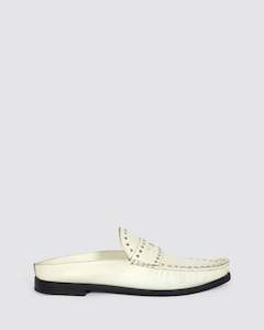 Sol Sana: ROSIERS LOAFERS OFF WHITE/SILVER LEATHER