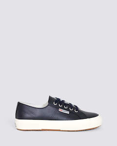 Superga: 2750 SNEAKERS METALLIC LEATHER BLACK/WHITE
