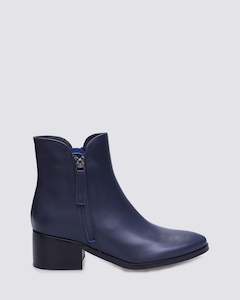 JIA ANKLE BOOTS NAVY LEATHER