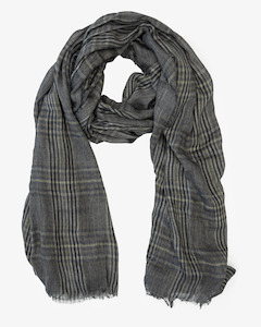 SERENE PLAID SCARF FOREST NOIR