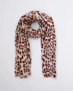 AVERY SCARF BEIGE LEOPARD