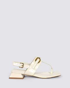 Hael And Jax: PERCEPTIVE HEELED SANDALS BONE