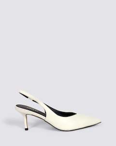 Siren Shoes: YORY SLINGBACK HEELS CHALK WHITE
