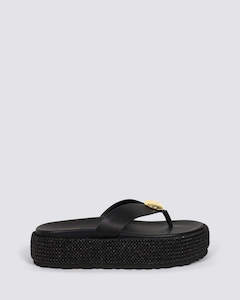 APOLLONIA FLATFORM SANDALS BLACK