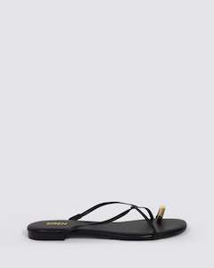 MIKKI FLAT STRAPPY SANDALS BLACK