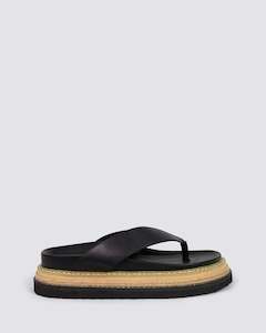 THEO PLATFORM THONGS BLACK