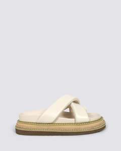 THELMA FLATFORM SLIDES BONE WHITE