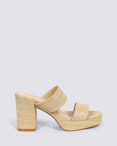 HERBET PLATFORM HEELS RAFFIA