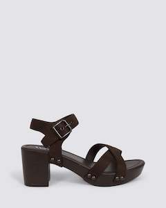 Verali: LULU CLOG HEELS CHOCOLATE BROWN