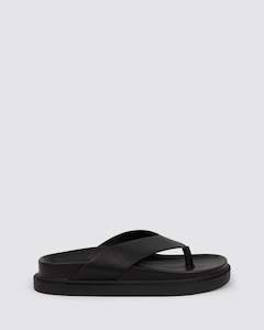 Verali: BRIDGET FOOTBED SLIDES BLACK