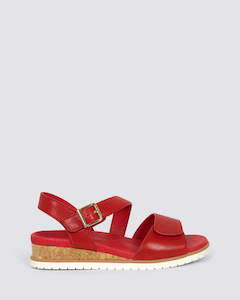 VAMSY W-ZR WEDGE SANDALS RED/WHITE