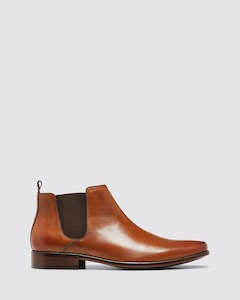 Mens Chelsea Boots: KICK DRESS BOOTS COGNAC LEATHER