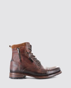 PORTER LACE UP BOOTS CAMEL LEATHER